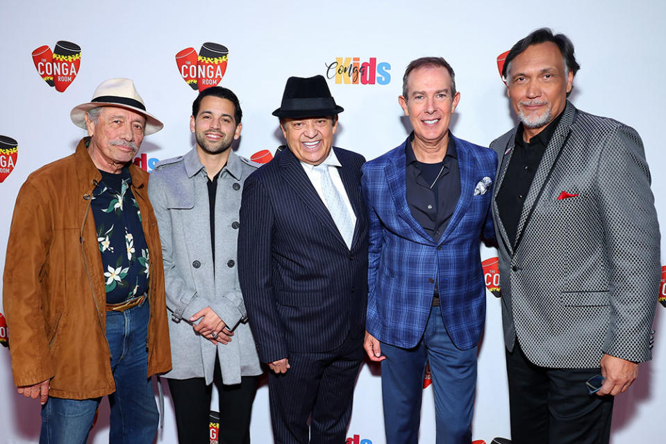 (L-R) Edward James Olmos, P-Rod, Paul Rodriguez, Brad Gluckstein, Founder of The Conga Room and Jimmy Smits