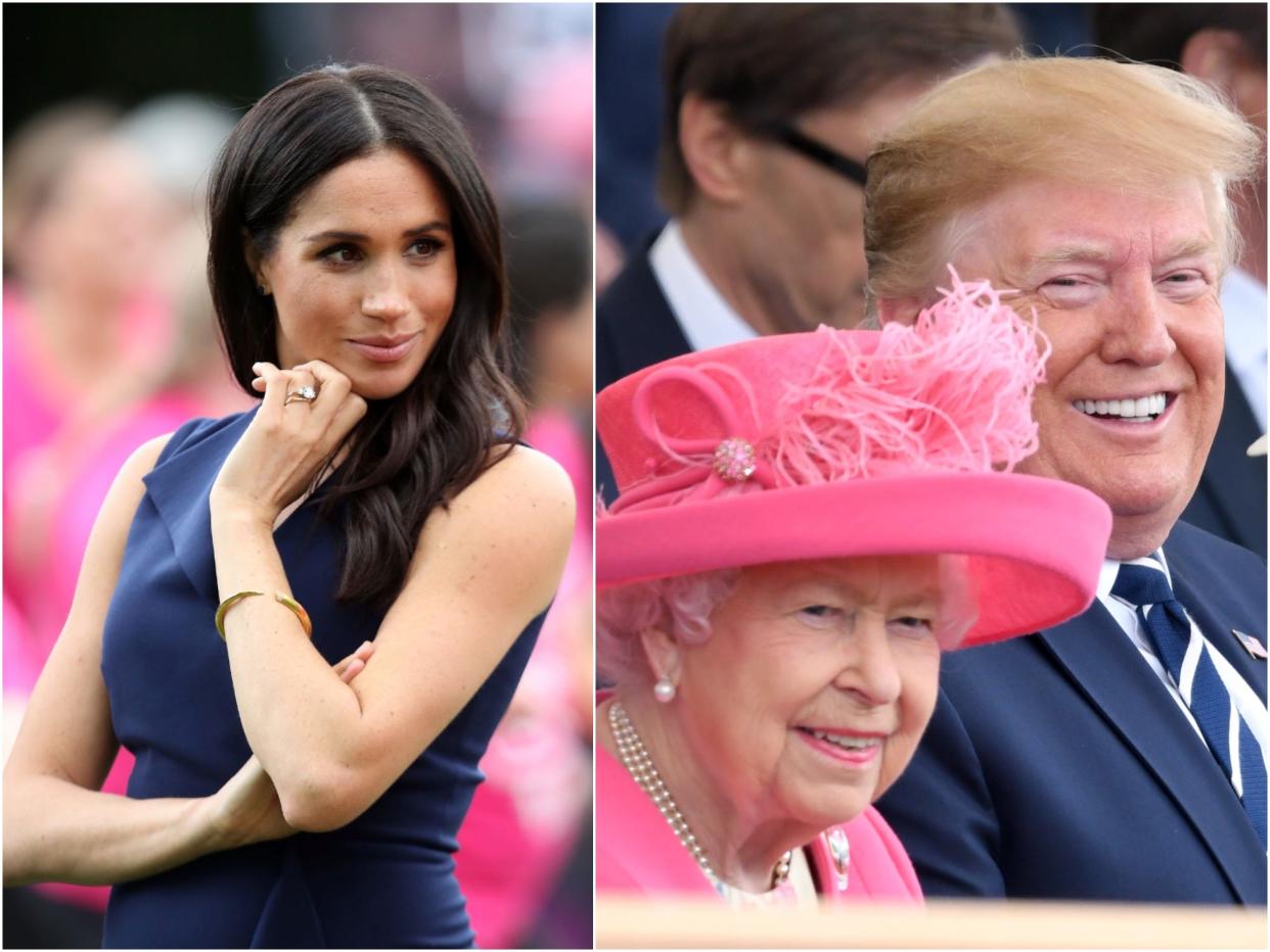 meghan markle, queen and donald trump