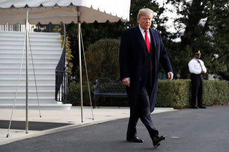 U.S. President Donald Trump departs for travel to Utah from the White House in Washington, U.S. December 4, 2017. REUTERS/Jonathan Ernst