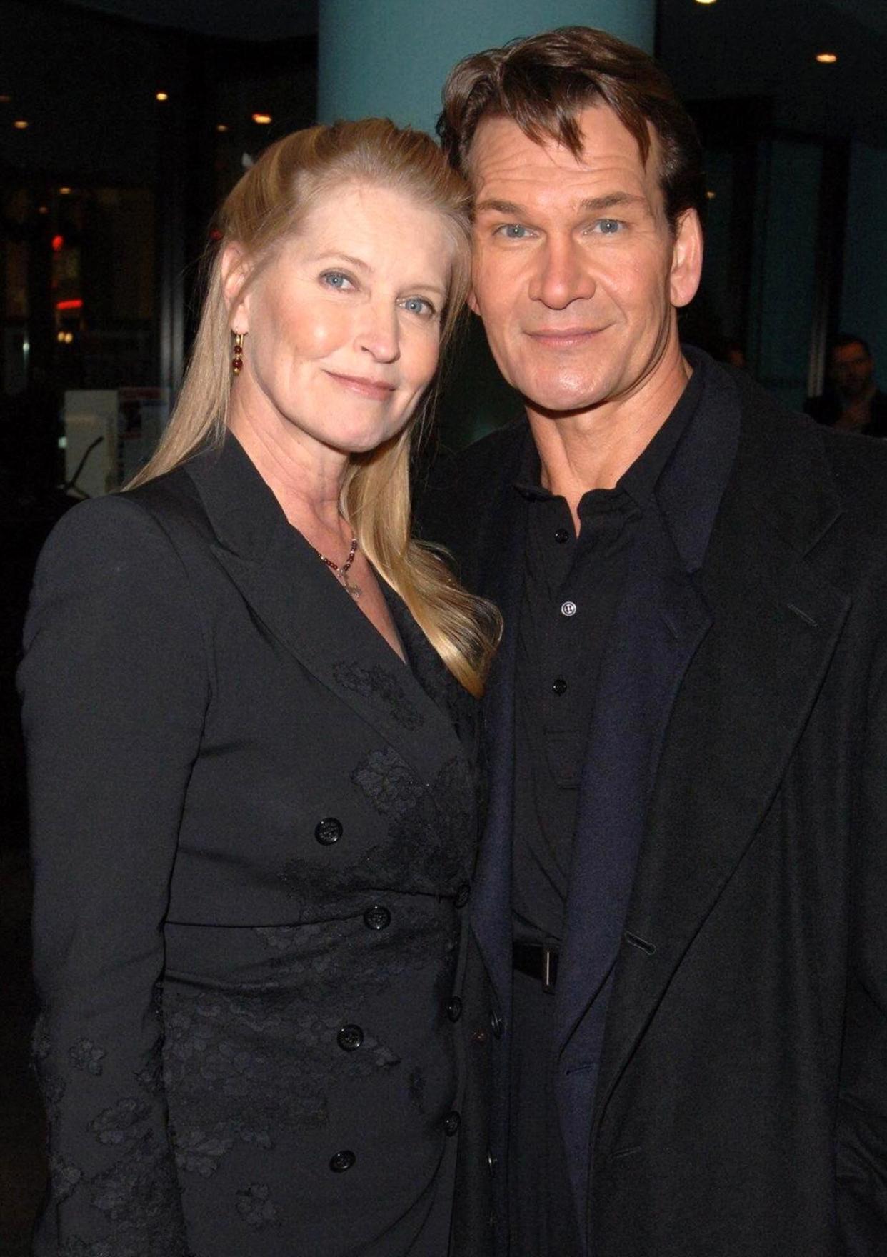 Patrick Swayze and his wife Lisa Niemi arrive at the UK premiere of Keeping Mum