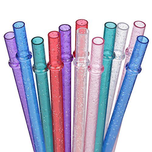 2) Glitter Reusable Straws