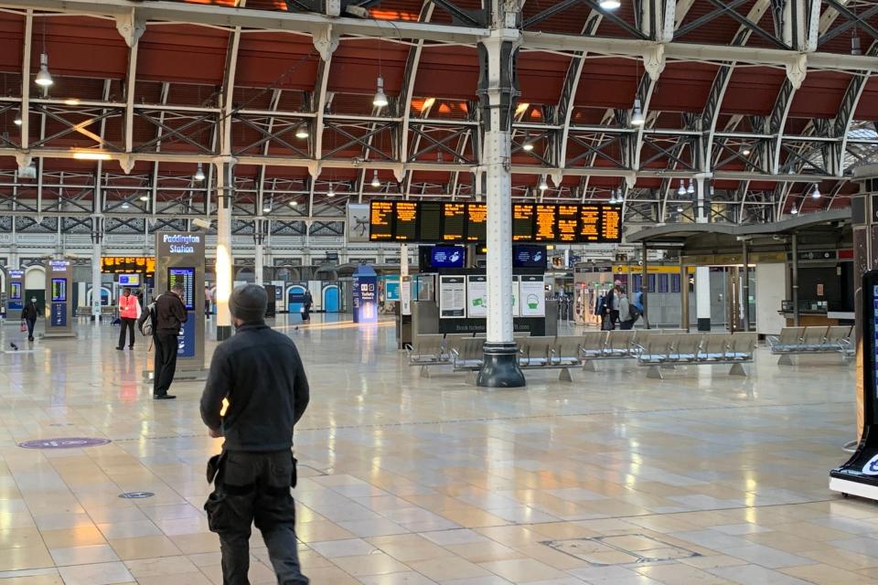 A near-empty Paddington station in early September (PA)