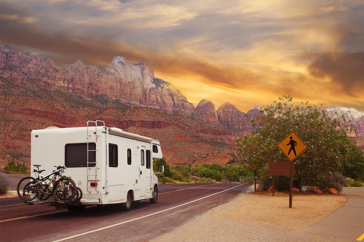 RV parked in RV park at Zion National Park