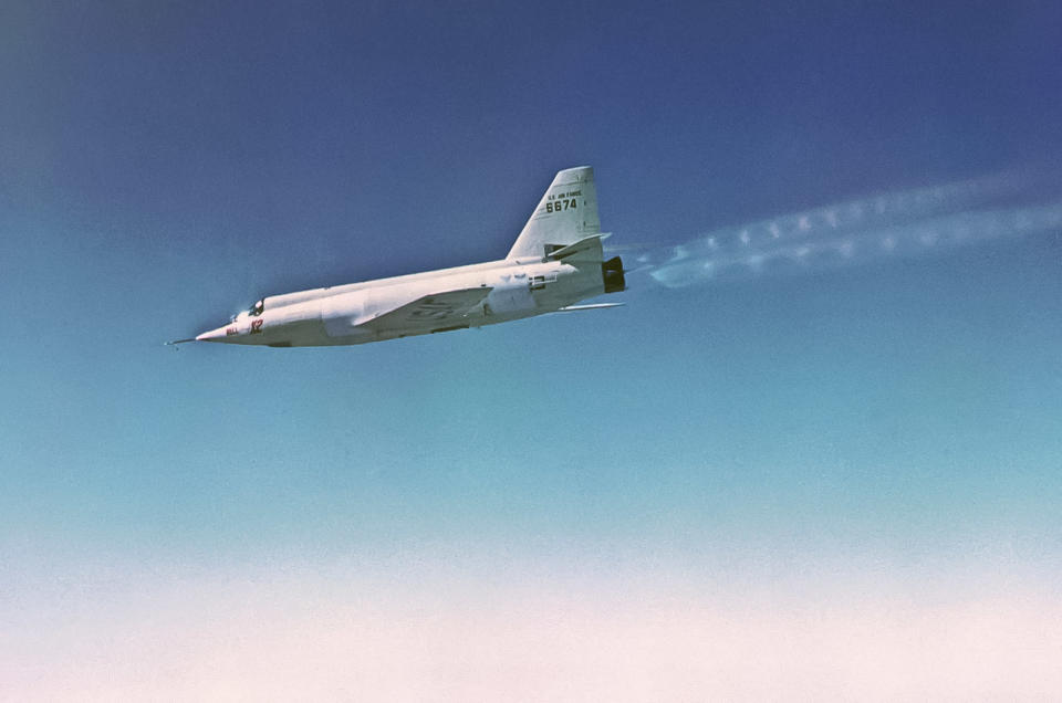 <p>In 1947, the Bell X-1 broke the sound barrier, and a mere eight years later the X-2 was going three times faster, and was the very first aircraft to go faster than Mach 3. It was rocket-powered, with a swept-wing. It was launched from beneath a Boeing B-50 mothership.</p><p>The project started as early as 1945, with the Bell Aircraft Corporation, the United States Army Air Force and the National Advisory Committee for Aeronautics (NACA) teaming up to study the aerodynamic issues of extremely fast and high flying.</p>