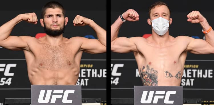 Khabib Nurmagomedov vs Justin Gaethje UFC 254 weigh-in