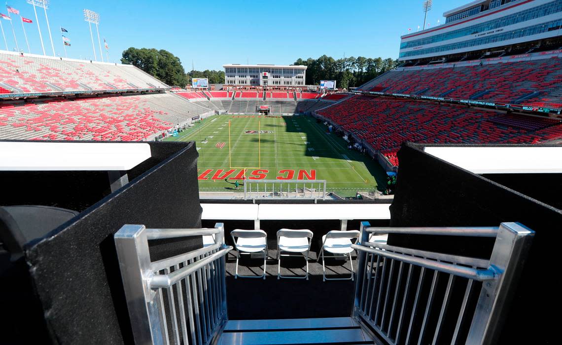 The view from Tuffy’s Terrace at Carter-Finley Stadium, seen before the Wolfpack’s game against USF in Sept., 2021.