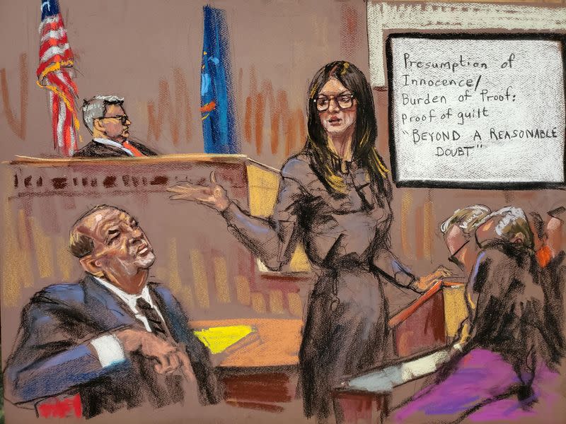 Attorney Donna Rotunno makes her closing arguments to the jury in front of Judge James Burke at New York Criminal Court