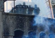 Members of Iraqi security forces are seen during ongoing anti-government protests in Baghdad