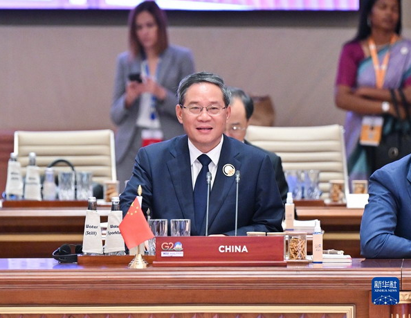 中國國務院總理李強去年在G20峰會發表談話。翻攝中國外交部官網