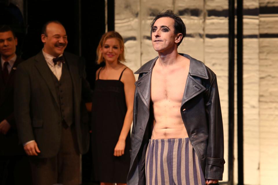 Alan Cumming appears at the final applause of the Broadway musical 