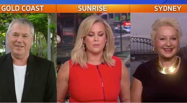 Radio Hot Tomato's Mal Lees told Sunrise he disagreed with the ban and that fathers want to be hands on. Photo: 7 News
