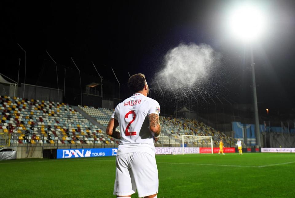 Walker started England's 0-0 draw with Croatia last week, but was only a late substitute against Spain and missed Saturday's win over Burnley (Getty Images)