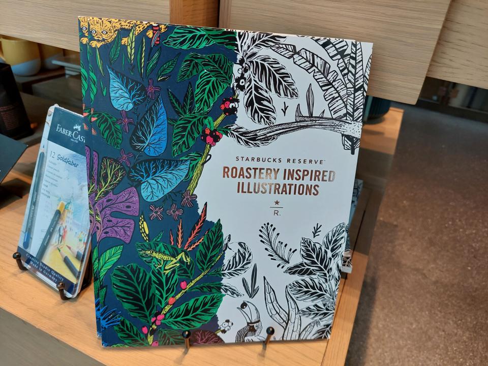 Merchandise for sale at the Starbucks Reserve Roastery in Chicago