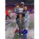 <p>Duron Harmon and his family pose for a photo after the Super Bowl. (Instagram/j_adorechrisss) </p>