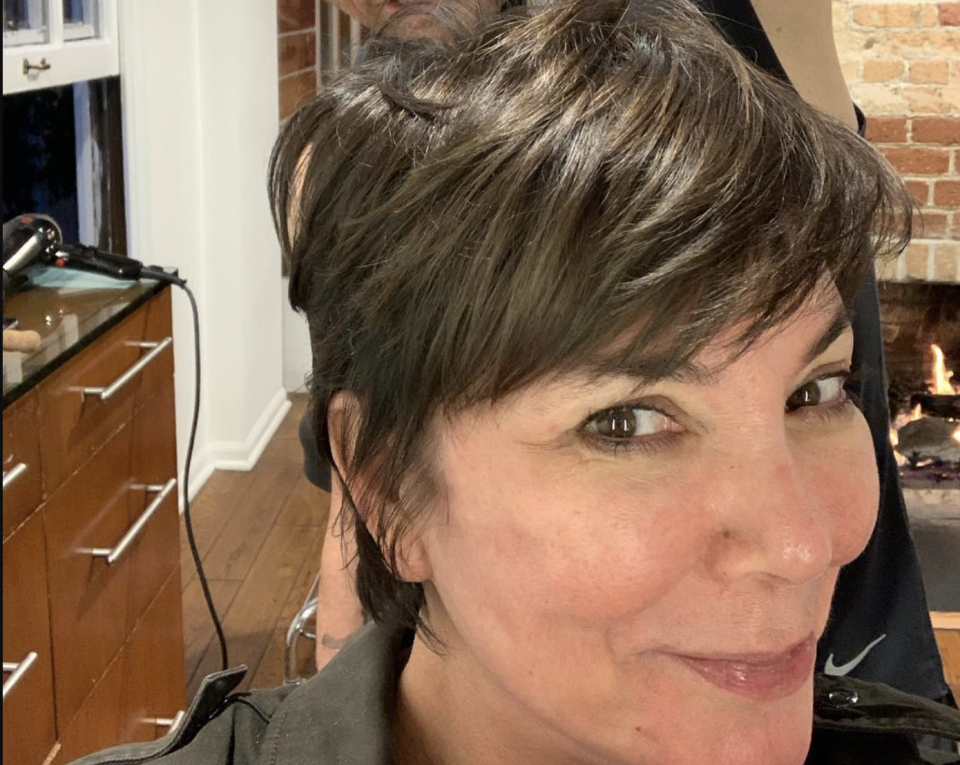 Kris Jenner shared a no-makeup photo snapped early Wednesday while getting her hair done. (Photo: Kris Jenner via Instagram)