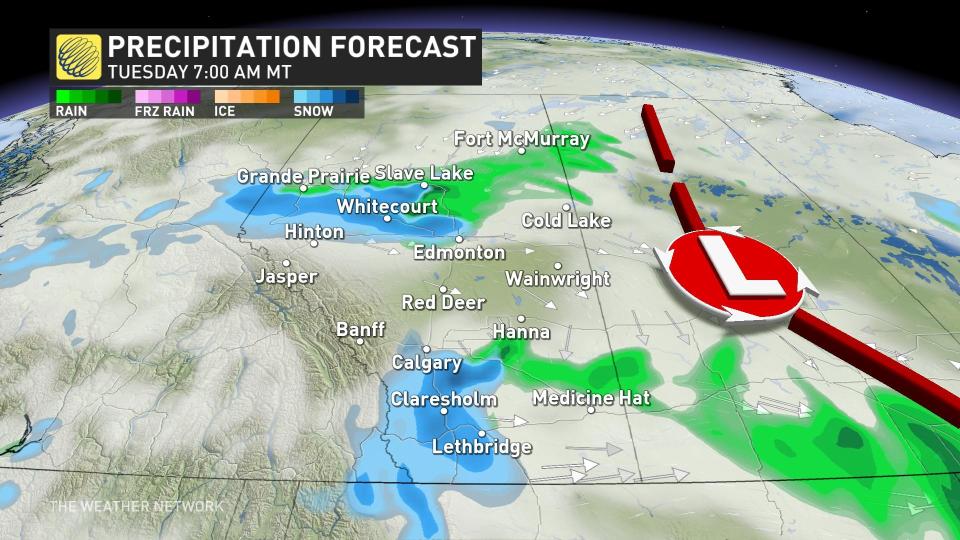 Baron_Alberta_precipitation timing_Tuesday morning_April 28