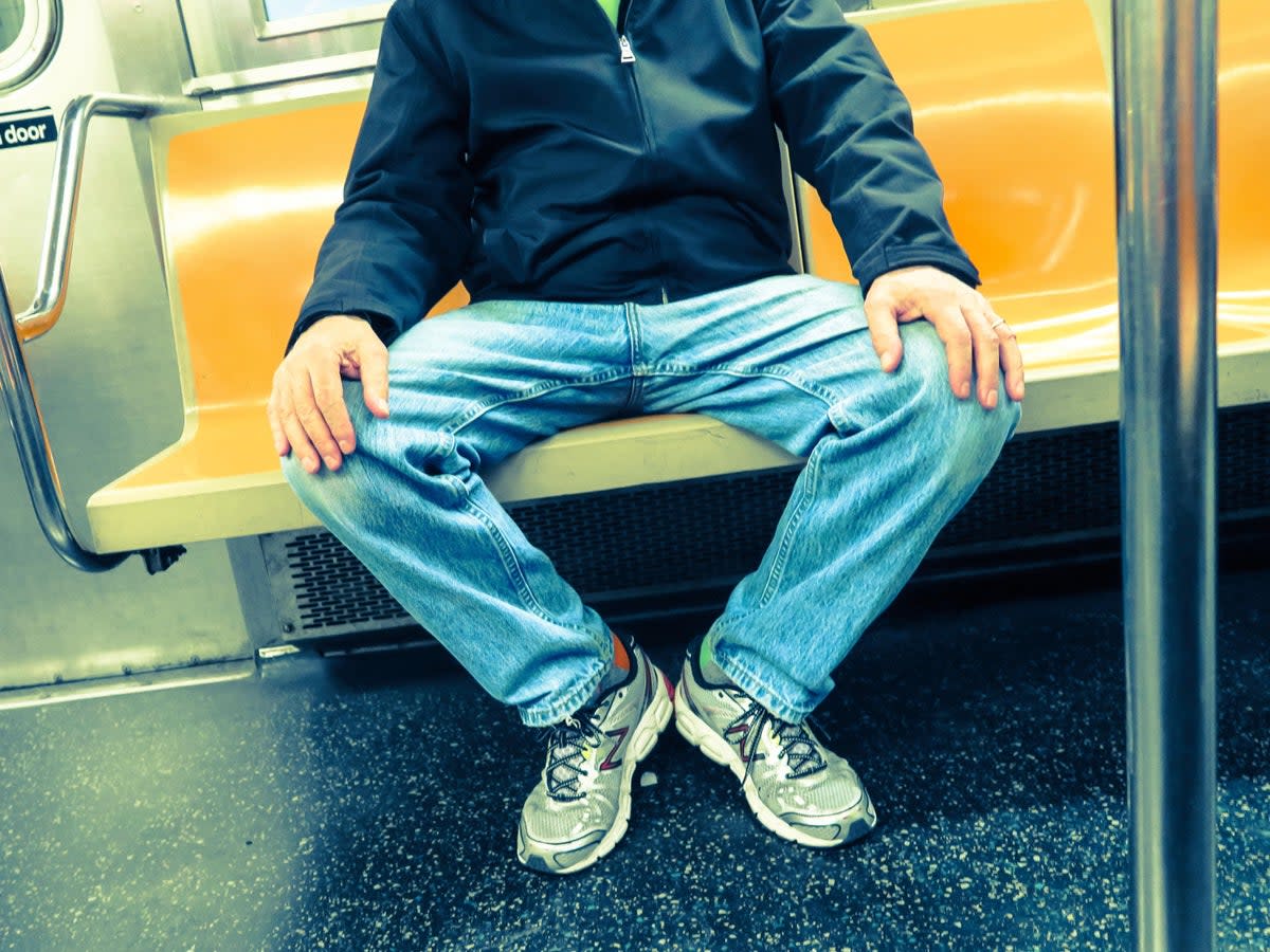 The more far-fetched defences of manspreading suggest that men have an anatomical right to ‘let the balls breathe’  (Alamy)