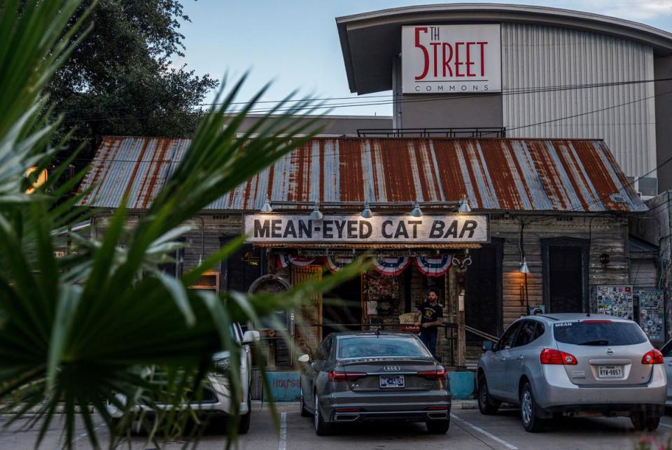 The exterior of Mean Eyed Cat in Austin is seen on Oct. 28, 2023. The bar once served as the filming location for the 1986 horror film Texas Chainsaw Massacre 2.       