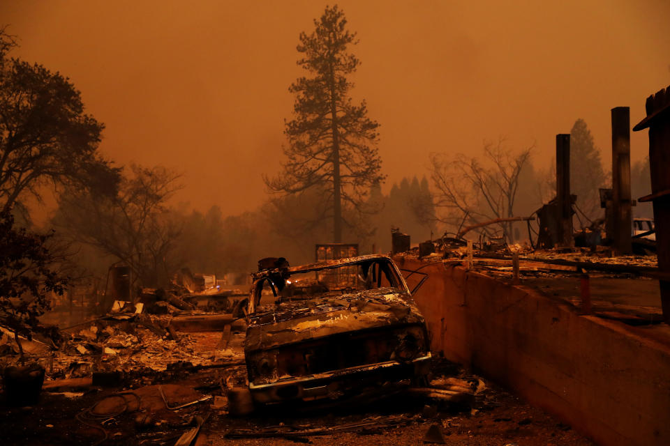 Property destroyed by the Camp Fire in Paradise, Calif., Nov. 9, 2018. (Photo: Stephen Lam/Reuters)
