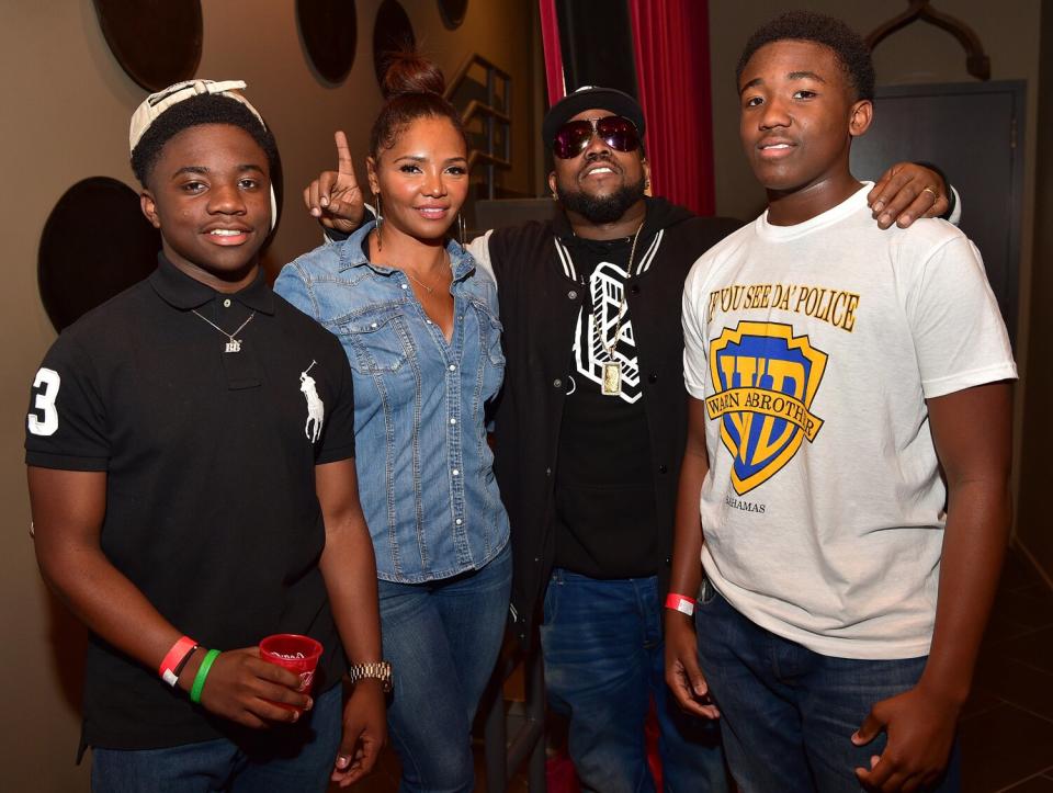 Bamboo Patton, Sherlita Patton, Big Boi and Cross Patton attends "The Art of Organized Noize" Private Screening at SCADshow on March 18, 2016 in Atlanta, Georgia.