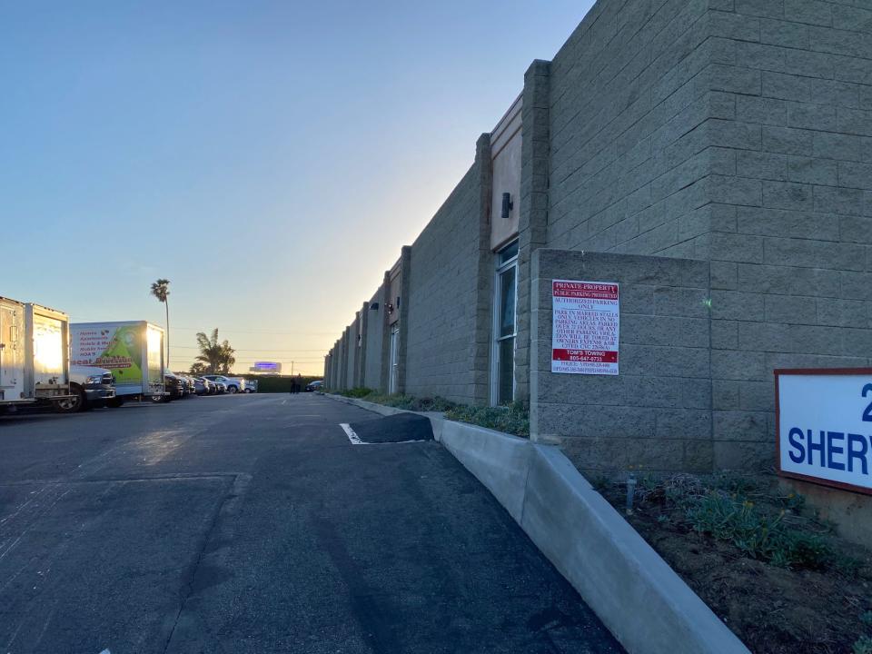 An industrial park in the 2700 block of Sherwin Avenue in Ventura, where three people were shot Monday afternoon. Police arrested a suspect Tuesday evening.