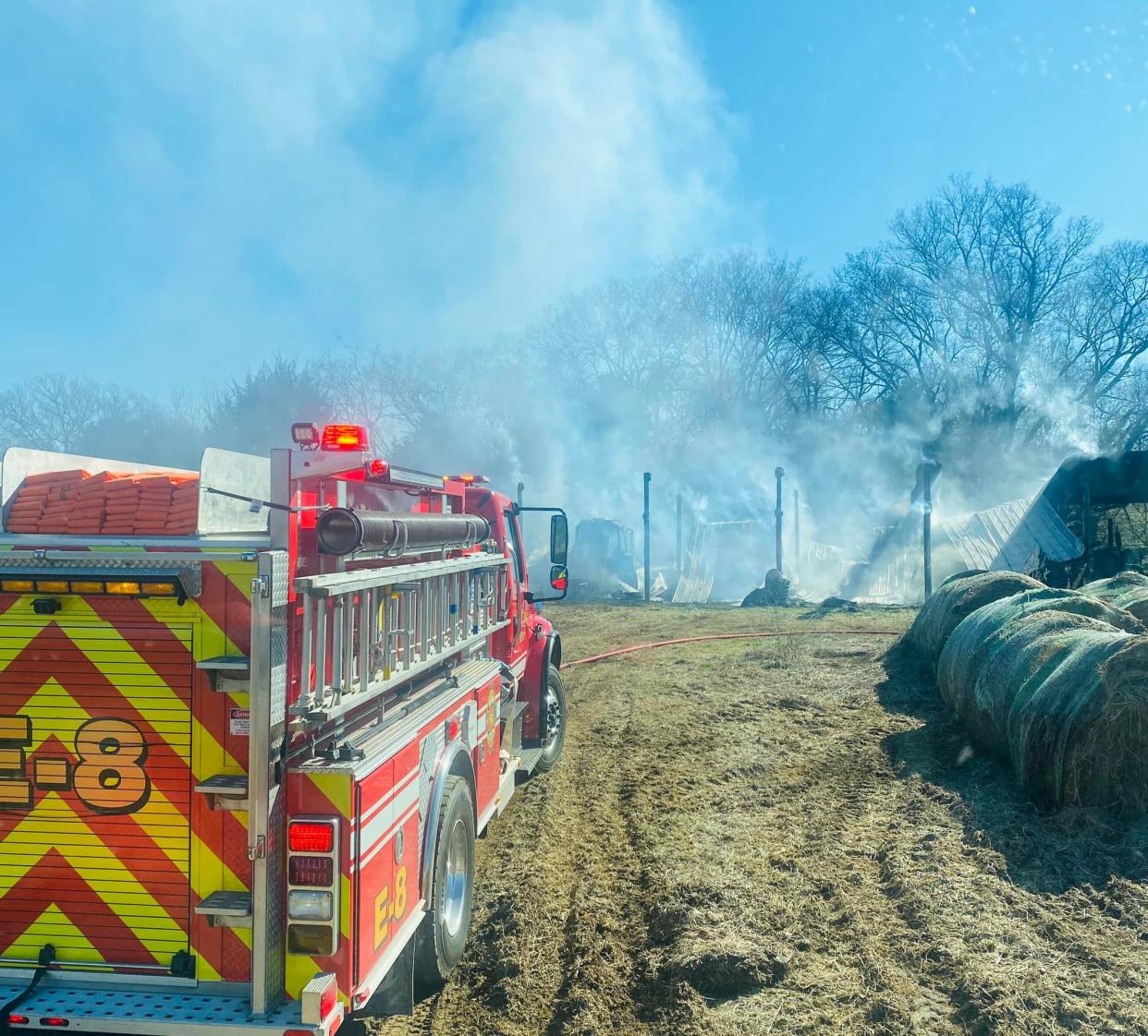 About 50% a traditional barn in Williamsport was involved in a fire when the responders with the Maury County Fire Departmet arrived on scene Sunday, Jan. 30, 2022.
