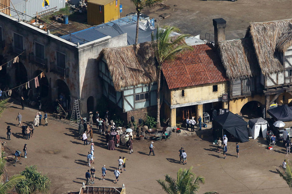 Work continues on the set of the film 'Pirates of the Caribbean: Dead Men Tell No Tales' at Maudsland, north of Gold Coast City, Queensland. (Photo by Scott Fletcher / Newspix)
