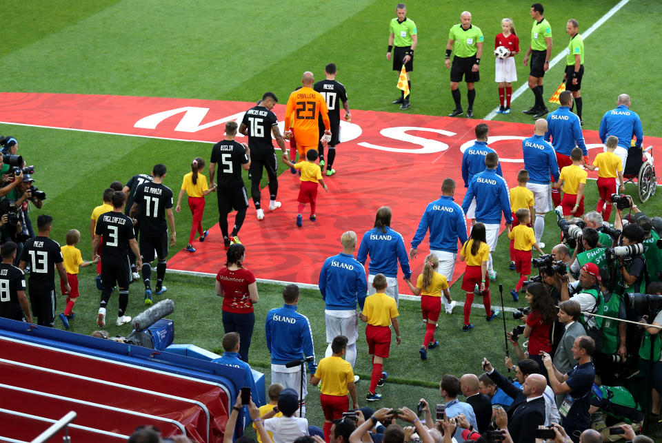 <p>The teams arrive for Argentina vs Iceland at Spartak Stadium </p>