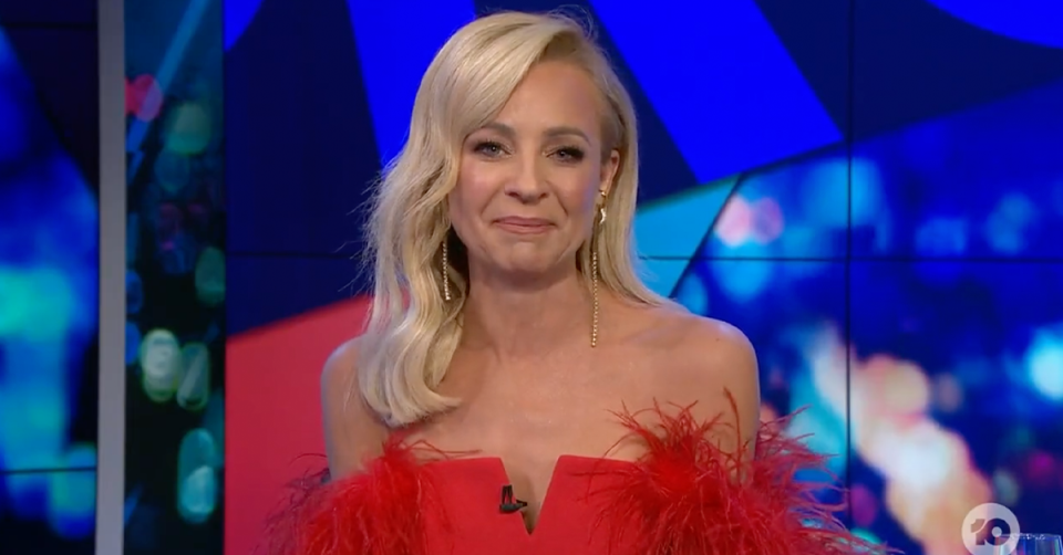 The Project's Carrie Bickmore in tears.