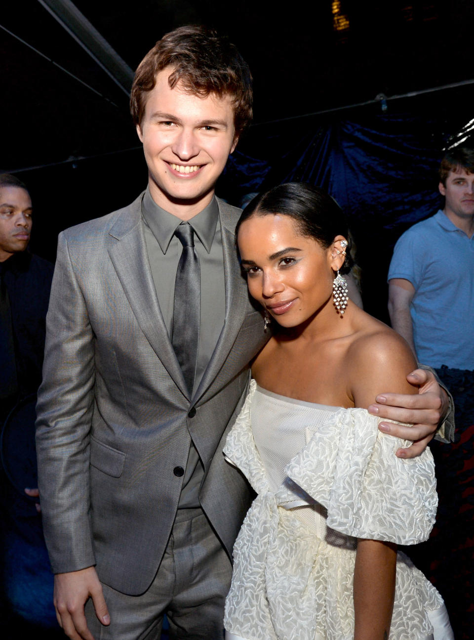 LOS ANGELES, CA - MARCH 18:  Actor Ansel Elgort (L) and actress Zoe Kravitz pose at the after party for the premiere of Summit Entertainment's 'Divergent' at The Armand Hammer Museum on March 18, 2014 in Los Angeles, California.  (Photo by Kevin Winter/Getty Images)