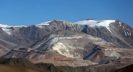 An open pit of the Barrick Gold Corp's Veladero gold mine is seen in Argentina's San Juan province, April 26, 2017. REUTERS/Marcos Brindicci