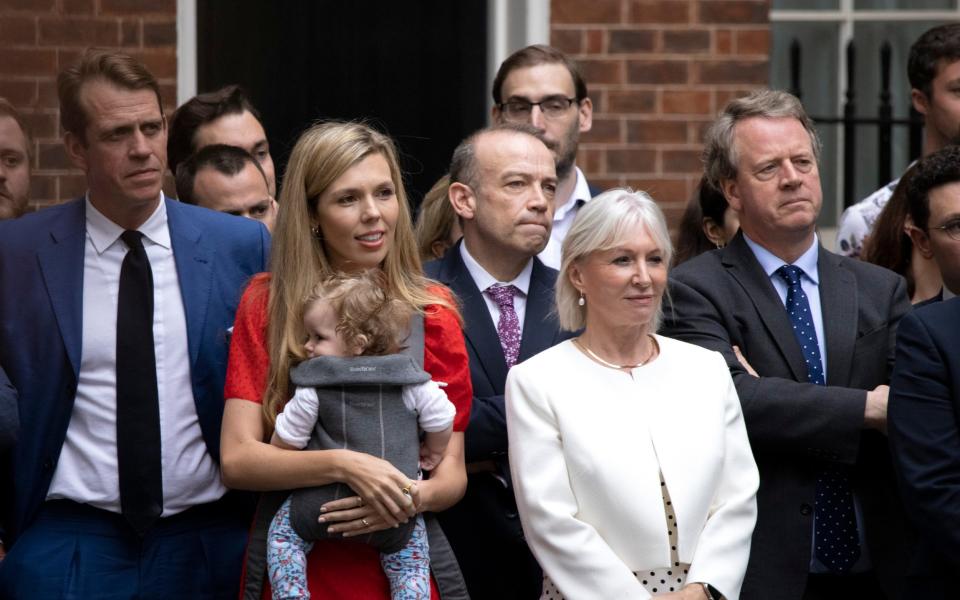 Carrie watched Boris Johnson’s resignation speech with ministers outside Downing Street - Jeff Gilbert