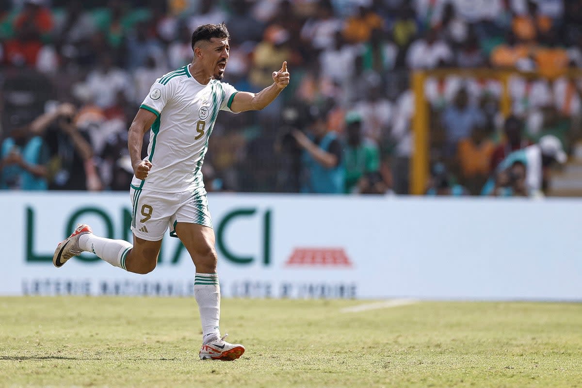 Bounedjah is now joint-top scorer at the AFCON (AFP via Getty Images)