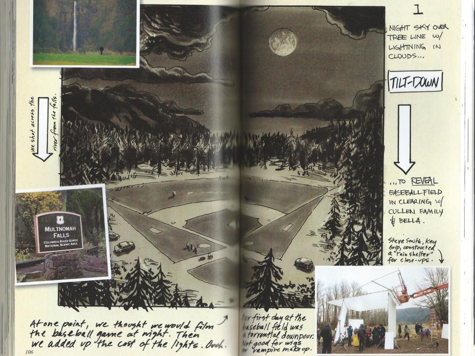 catherine hardwicke twilight director's noteboook baseball scene.JPG