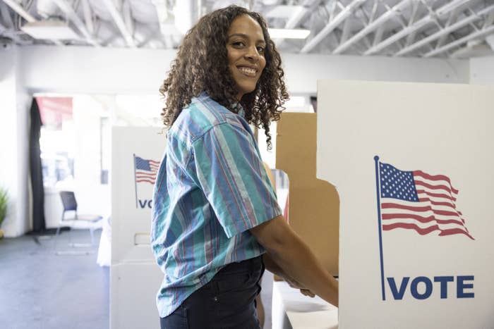 woman voting