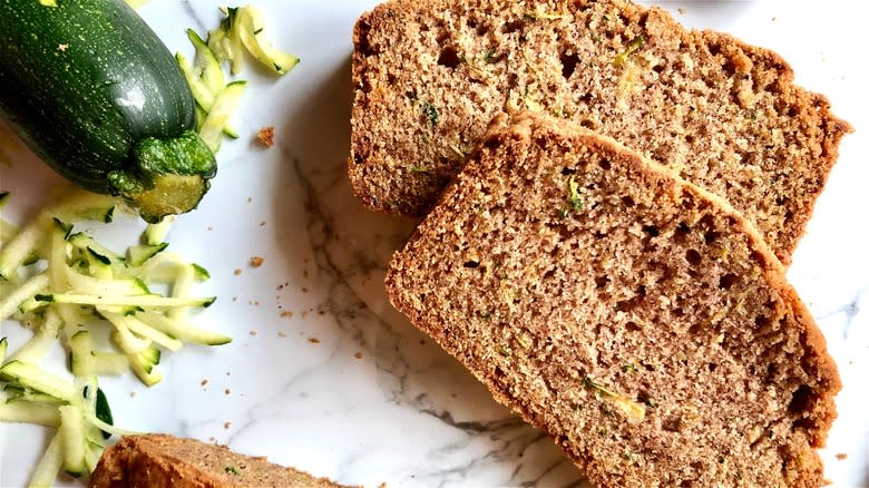 Fresh bread with shredded zucchini