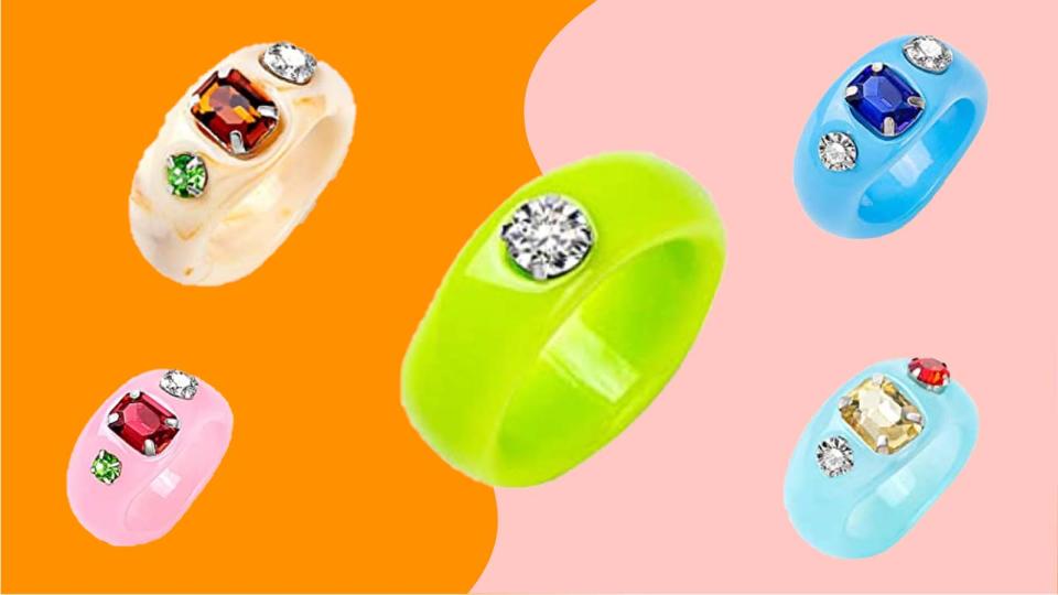 According to Kathy Hilton, these lucite rings are a modern must-have.