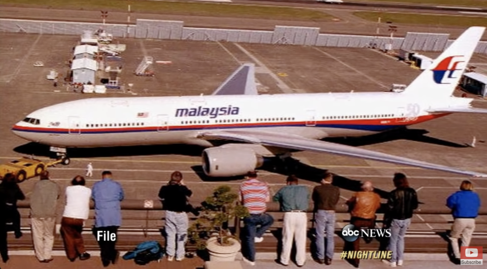 A plane similar to the missing Malaysian plane is pictured