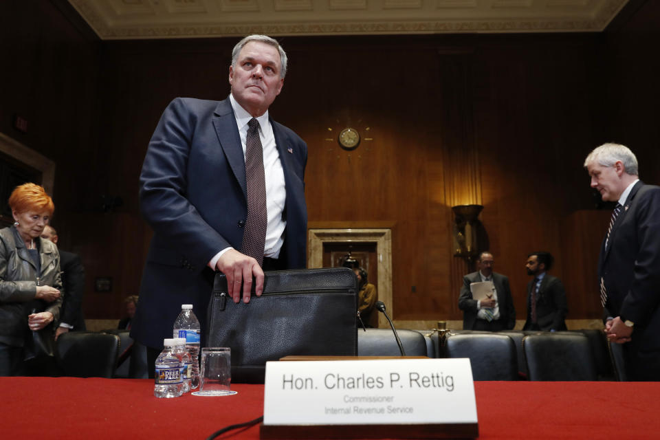 IRS Commissioner Charles Rettig arrives to testify about the budget during a Senate hearing on May 15. (Photo: ASSOCIATED PRESS)