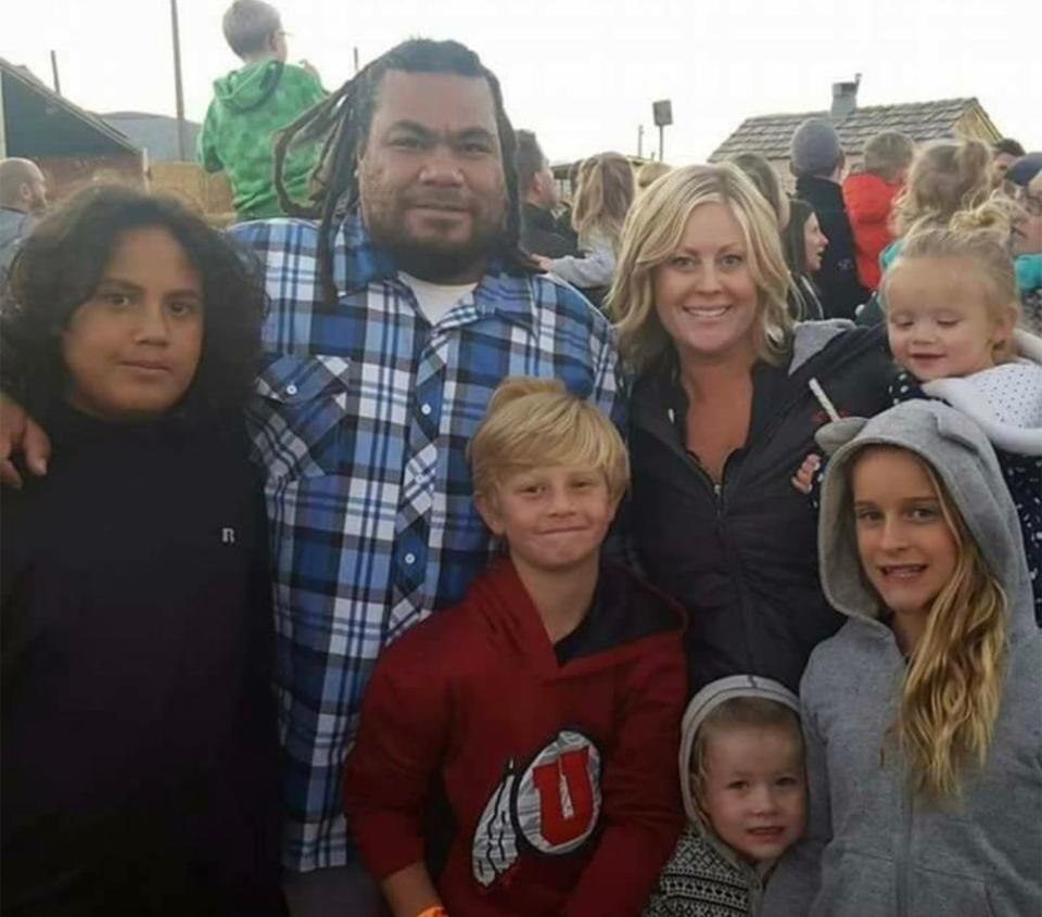 Tiffany King, her fiancé, Moale Fonohema, and their children