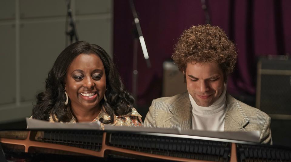 Grammy-winning singer Ledisi plays Gladys Knight opposite Jeremy Jordan as record executive Neil Bogart in the musical biopic "Spinning Gold."