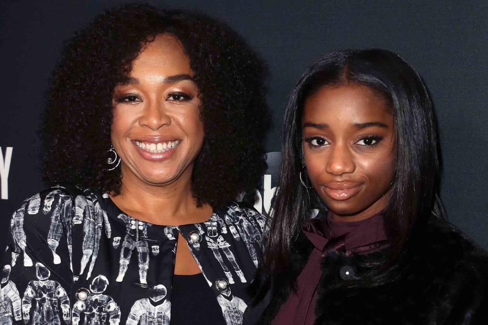 <p>David Livingston/Getty</p> Shonda Rhimes and Harper Rhimes attend the 300th episode celebration for ABC