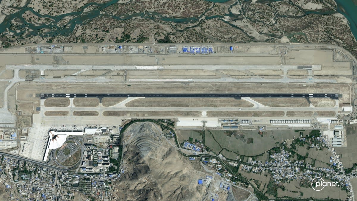 The  Lhasa airport in 2023 (Planet Labs PBC)