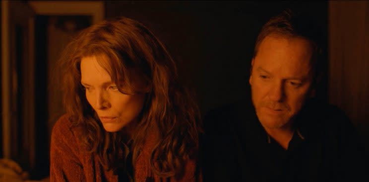 Pfeiffer and Kiefer Sutherland in 'Where Is Kyra' (Photo: Sundance Institute) 