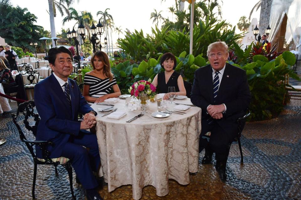 Mar-a-Lago resort melania donald trump Shinzo Abe Akie Abe