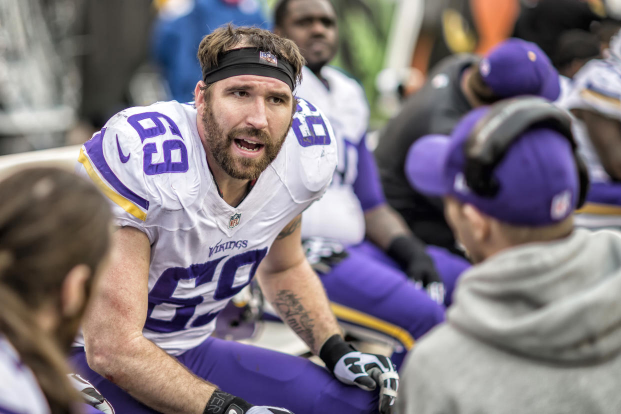  Jared Allen spent 12 years in the NFL before his curling career. (Photo by MSA/Icon SMI/Corbis/Icon Sportswire via Getty Images)