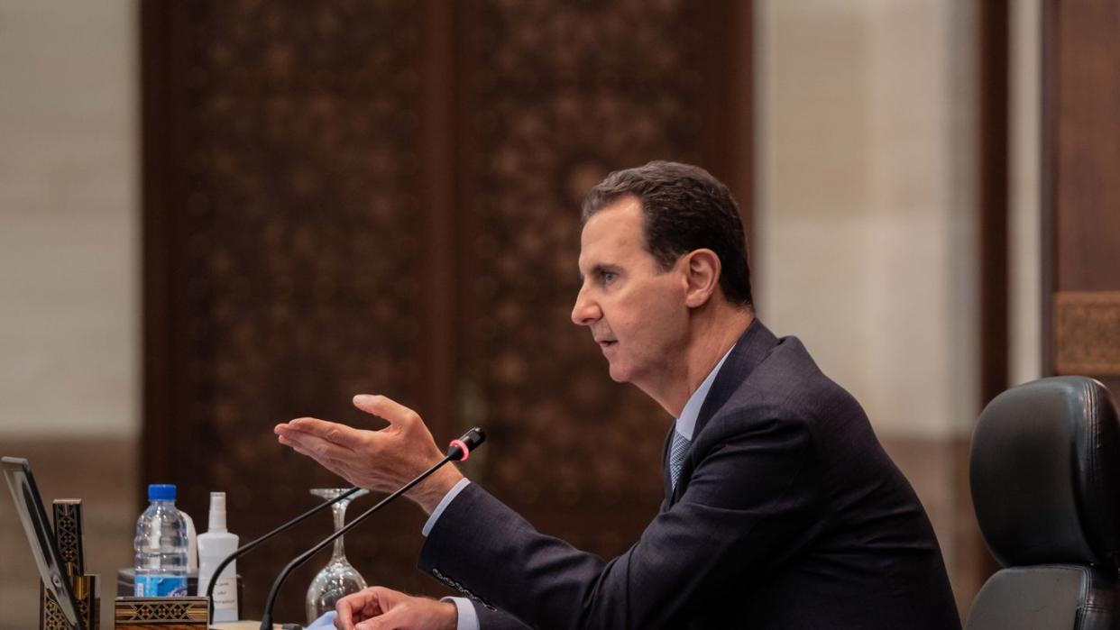Baschar al-Assad, Präsident von Syrien, während einer Kabinettssitzung.