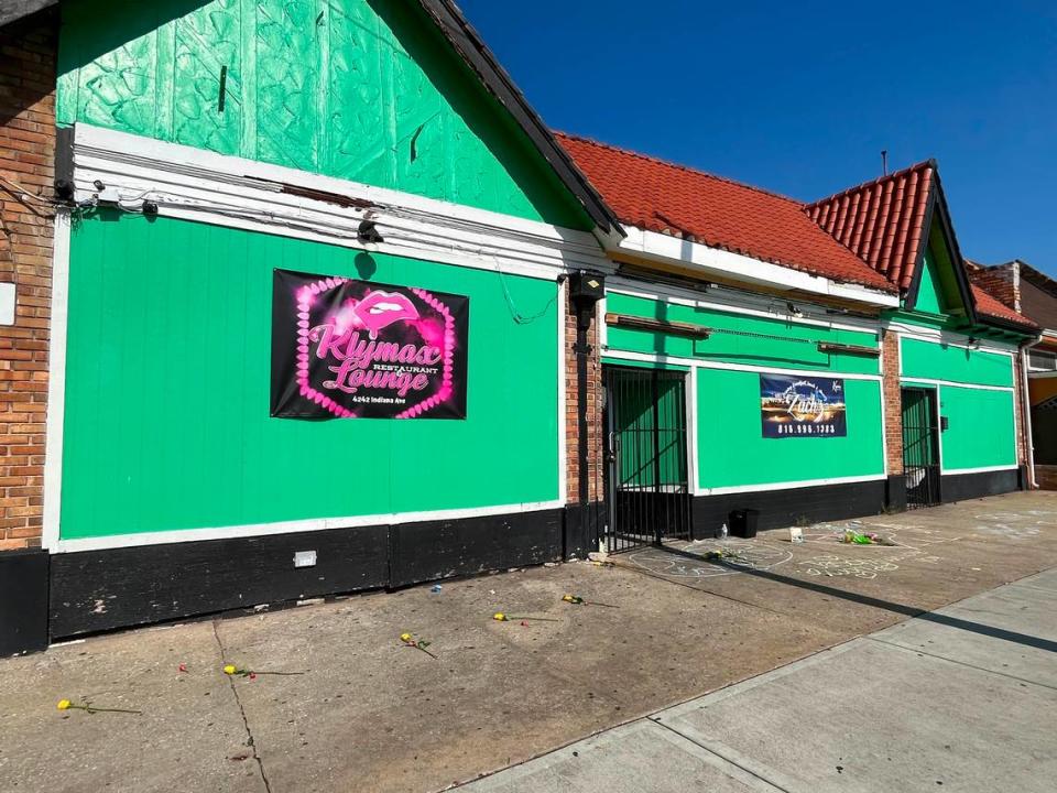 Klymax Lounge, 4242 Indiana Ave., Kansas City, is pictured Sunday morning. A shooting at the nightclub the night before left three people dead and two injured.