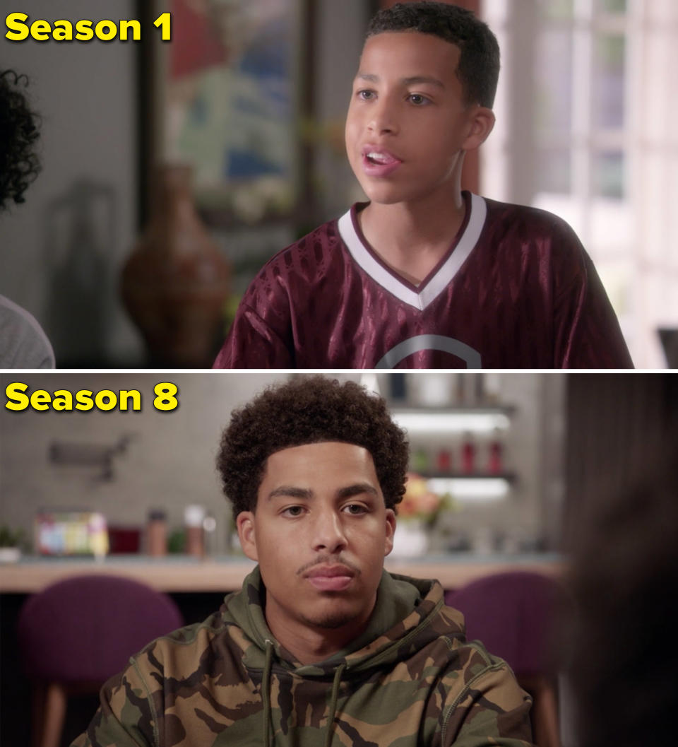 Marcus in Season 1 of Blackish vs Season 8