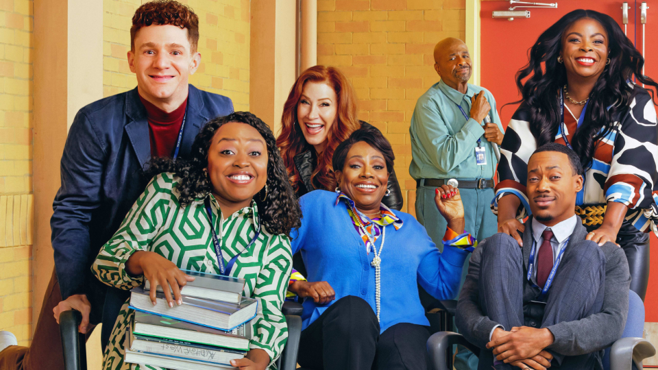 Chris Perfetti, Quinta Brunson, Lisa Ann Walter and Sheryl Lee Ralph in ABC's u0022Abbott Elementary.u0022